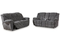 Foreside Charcoal Reclining Sofa and Loveseat