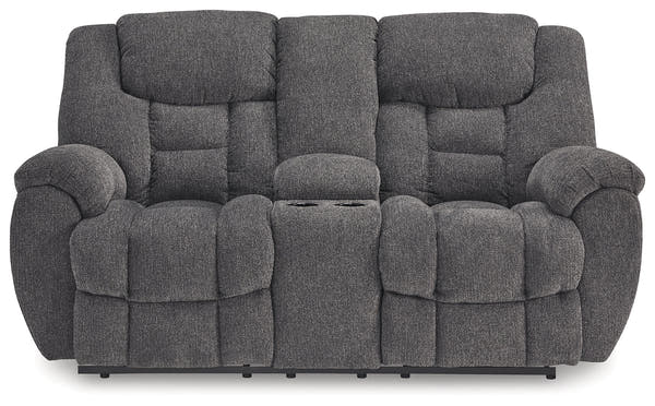 Foreside Charcoal Reclining Sofa and Loveseat