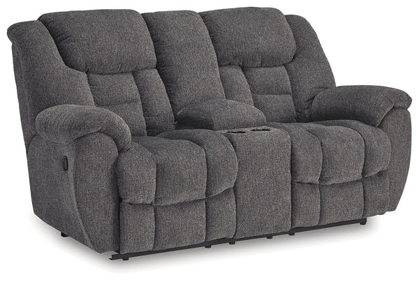 Foreside Charcoal Reclining Sofa and Loveseat