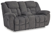 Foreside Charcoal Reclining Sofa and Loveseat