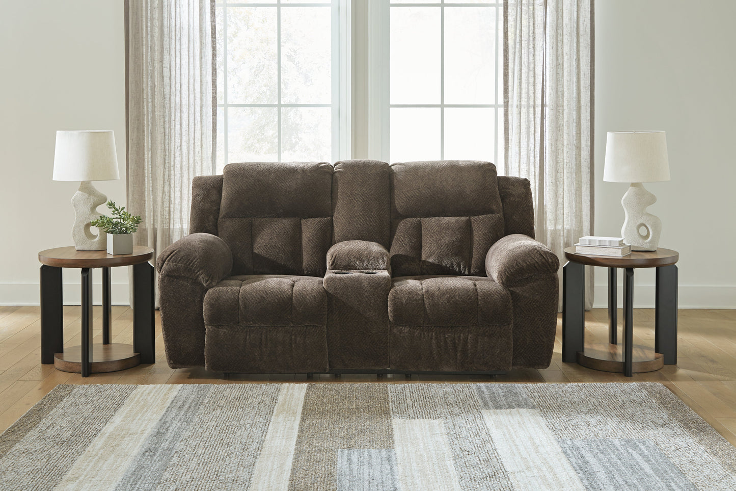 Frohn Chocolate Reclining Loveseat and Recliner