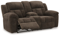 Frohn Chocolate Reclining Loveseat w/Console