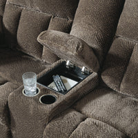 Frohn Chocolate Reclining Loveseat w/Console