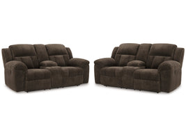 Frohn Chocolate Reclining Loveseats (Set of 2)
