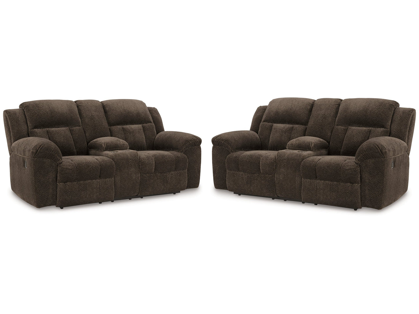Frohn Chocolate Reclining Loveseats (Set of 2)