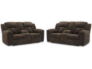 Frohn Chocolate Reclining Loveseats (Set of 2)