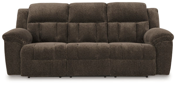 Frohn Chocolate Reclining Sofa, Loveseat and Recliner