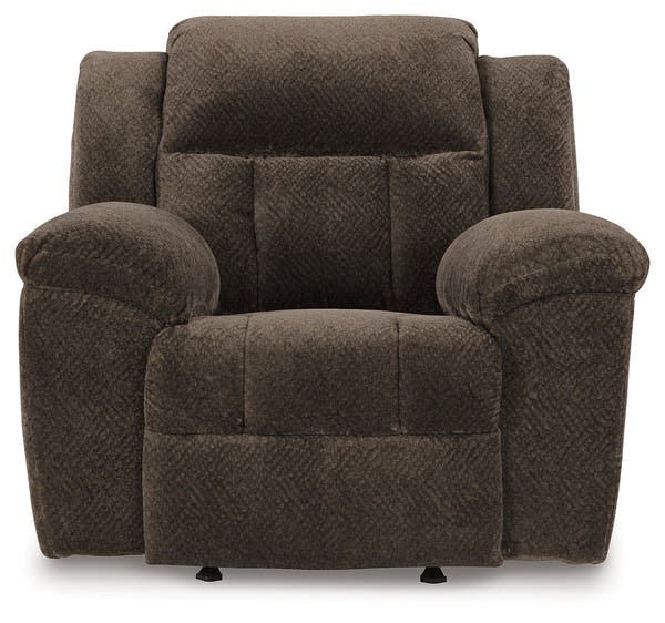 Frohn Chocolate Reclining Sofa, Loveseat and Recliner