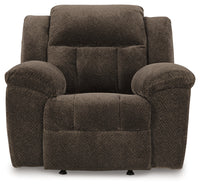 Frohn Chocolate Reclining Sofa, Loveseat and Recliner