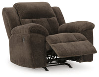 Frohn Chocolate Reclining Sofa, Loveseat and Recliner