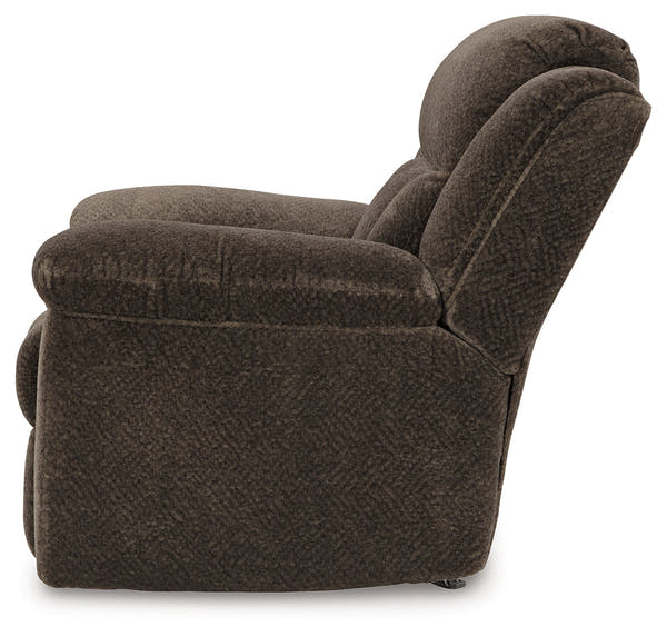Frohn Chocolate Reclining Sofa, Loveseat and Recliner