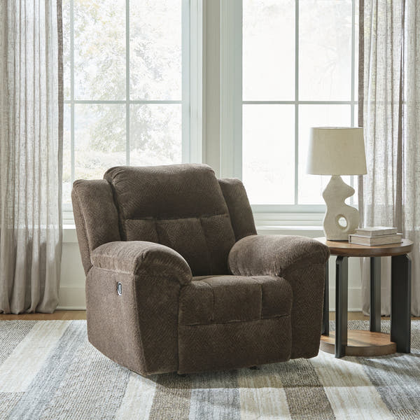 Frohn Chocolate Reclining Sofa, Loveseat and Recliner