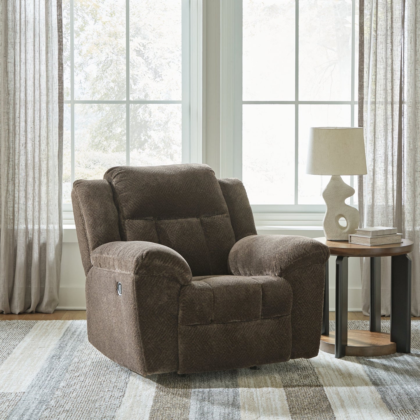 Frohn Chocolate Reclining Sofa, Loveseat and Recliner