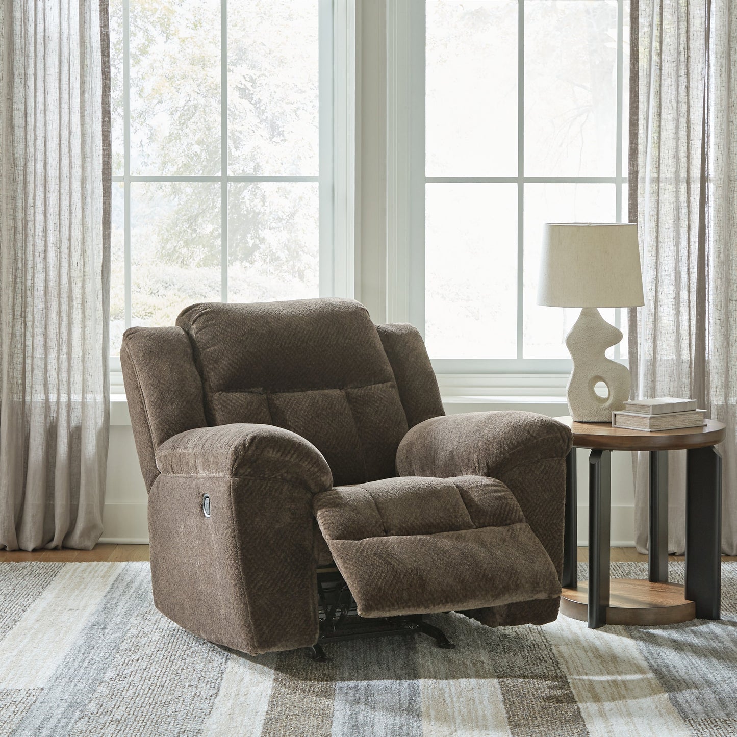 Frohn Chocolate Reclining Sofa, Loveseat and Recliner