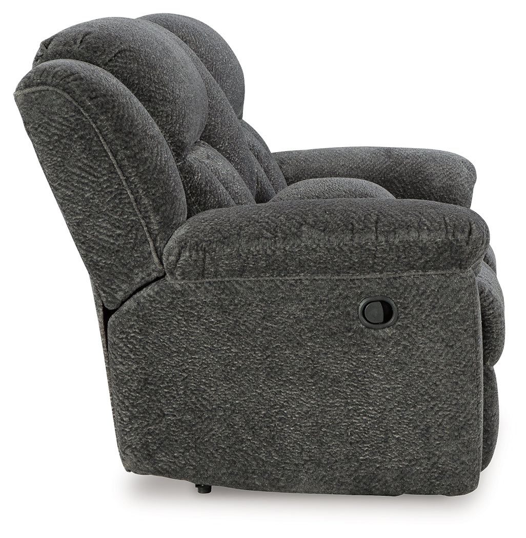 Frohn Graphite Reclining Loveseat w/Console