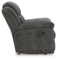 Frohn Graphite Reclining Loveseat with Console and 2 Recliners