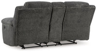 Frohn Graphite Reclining Loveseat with Console and 2 Recliners