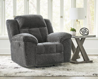 Frohn Graphite Reclining Loveseat with Console and 2 Recliners