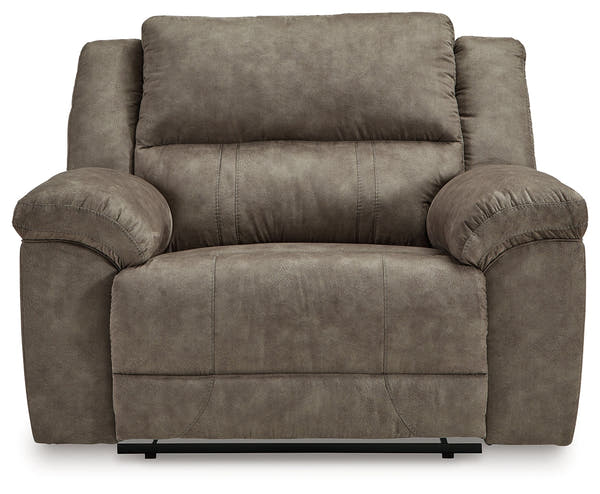 Laresview Fossil Reclining Loveseat and Oversized Recliner