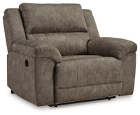 Laresview Fossil Reclining Loveseat and Oversized Recliner