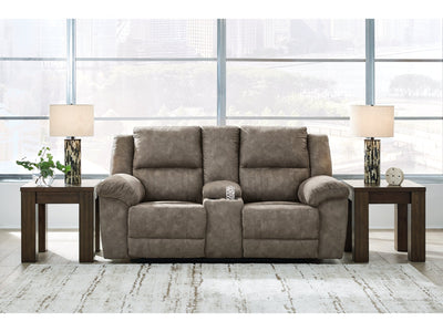 Laresview Fossil Reclining Loveseat w/Console