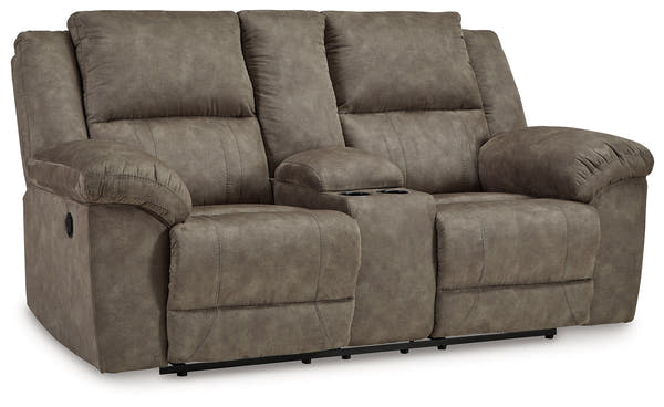 Laresview Fossil Reclining Loveseat w/Console