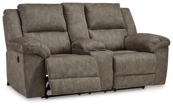 Laresview Fossil Reclining Loveseat w/Console