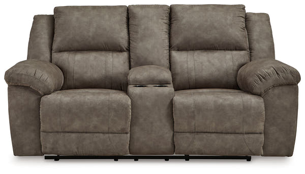 Laresview Fossil Reclining Loveseat w/Console