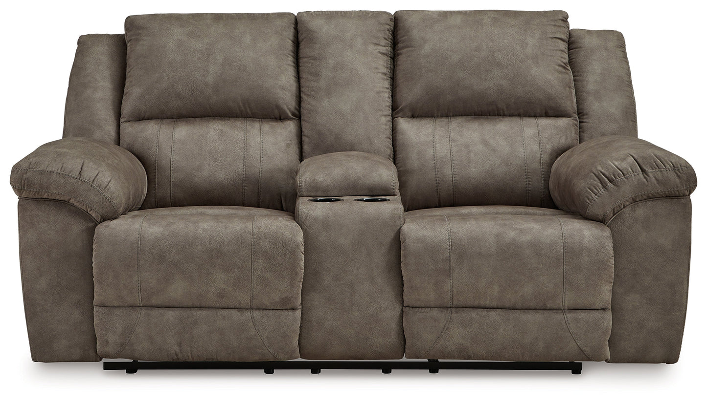 Laresview Fossil Reclining Loveseat w/Console