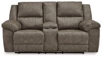 Laresview Fossil Reclining Loveseat w/Console
