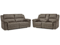 Laresview Fossil Reclining Sofa and Loveseat