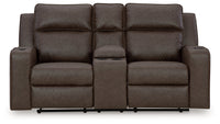Lavenhorne Umber Reclining Loveseat with Console