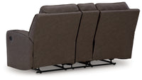 Lavenhorne Umber Reclining Loveseat with Console