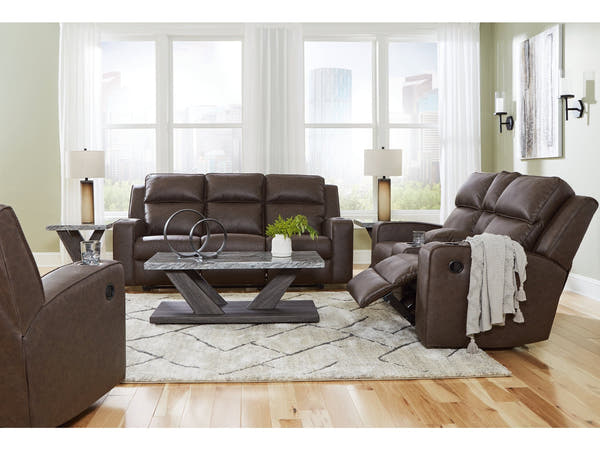 Lavenhorne Umber Reclining Sofa, Loveseat and Recliner