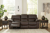 Leesworth Dark Brown Power Reclining Living Room Set / 2pc