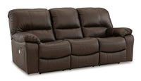 Leesworth Dark Brown Power Reclining Living Room Set / 2pc