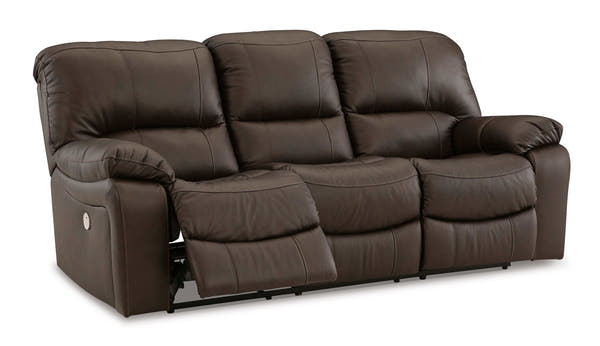 Leesworth Dark Brown Power Reclining Living Room Set / 2pc
