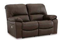 Leesworth Dark Brown Power Reclining Living Room Set / 2pc