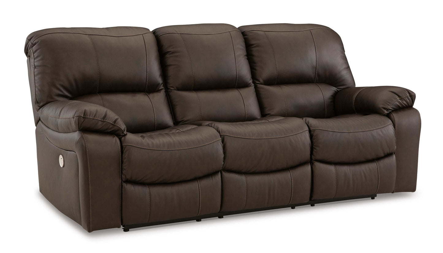 Leesworth Dark Brown Power Reclining Living Room Set / 3pc