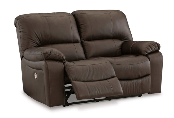 Leesworth Dark Brown Power Reclining Living Room Set / 3pc