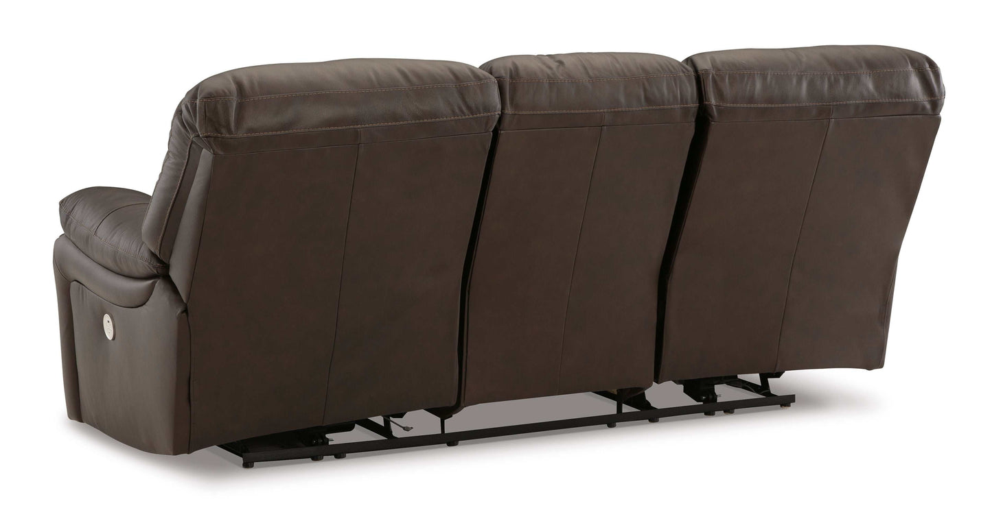 Leesworth Dark Brown Power Reclining Living Room Set / 3pc