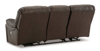 Leesworth Dark Brown Power Reclining Living Room Set / 3pc