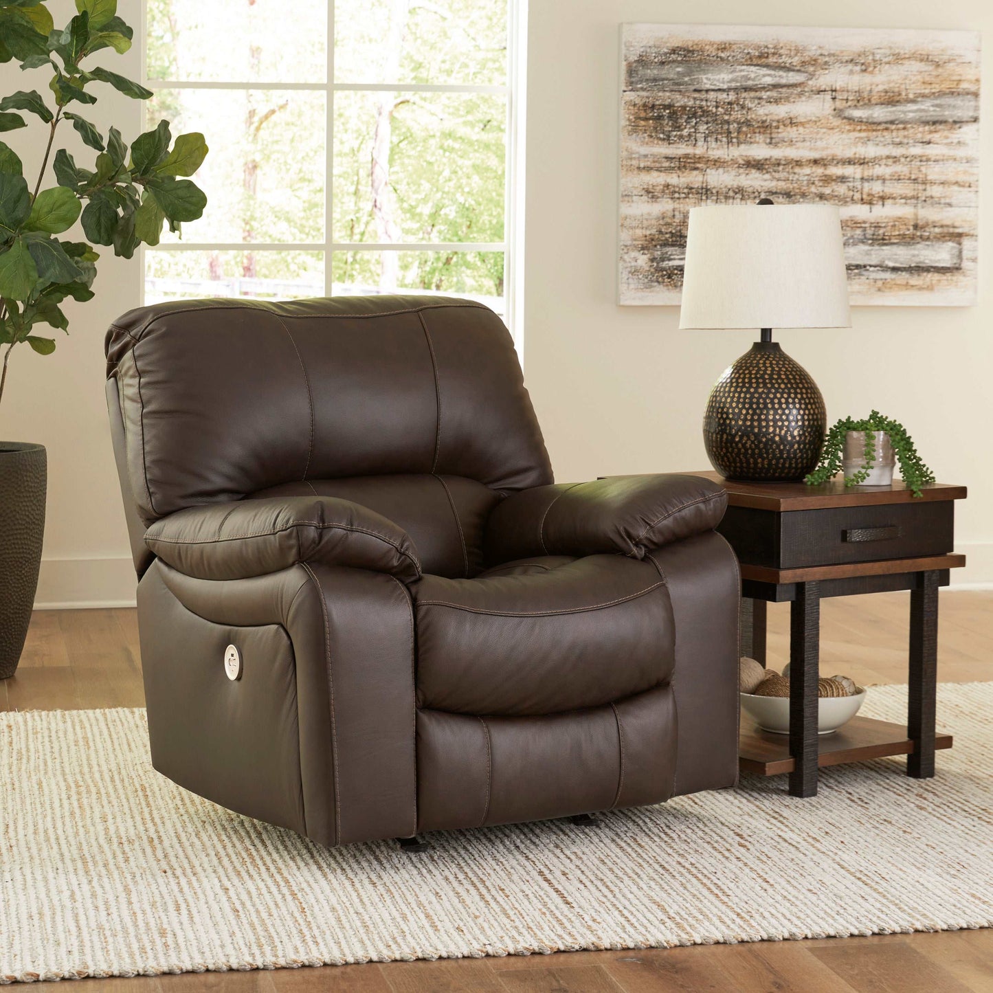 Leesworth Dark Brown Power Reclining Living Room Set / 3pc
