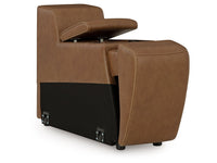 Magic Man Caramel 2-Piece Power Reclining Sectional Loveseat w/Console