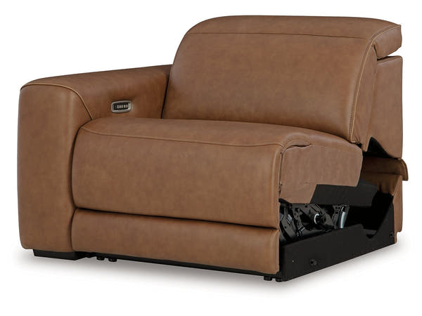 Magic Man Caramel 2-Piece Power Reclining Sectional Loveseat w/Console
