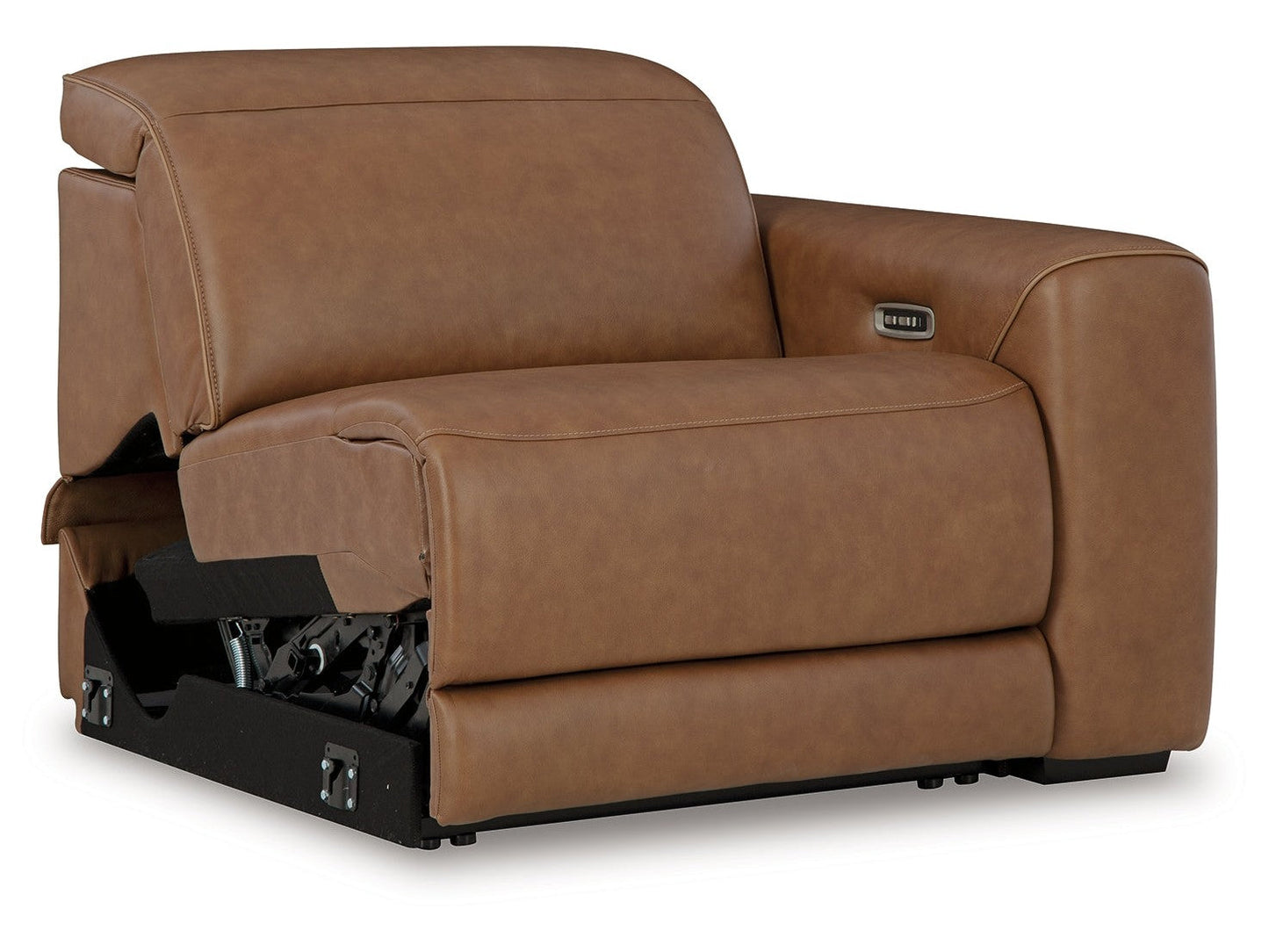 Magic Man Caramel 2-Piece Power Reclining Sectional Loveseat w/Console