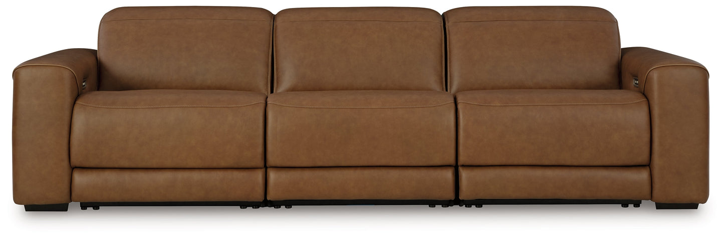 Magic Man Caramel 3-Piece Power Reclining Sectional Sofa