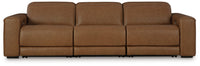 Magic Man Caramel 3-Piece Power Reclining Sectional Sofa