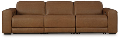 Magic Man Caramel 3-Piece Power Reclining Sectional Sofa
