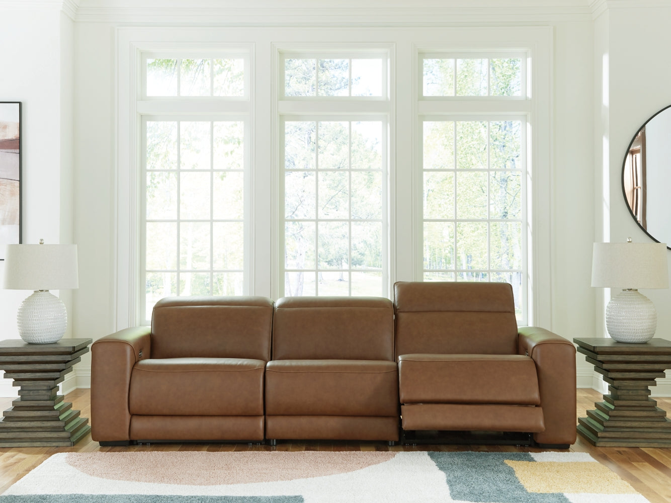 Magic Man Caramel 3-Piece Power Reclining Sectional Sofa